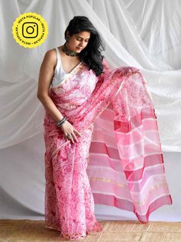 Sundarii - Komal Kota Doria Saree with Unstitched Blouse