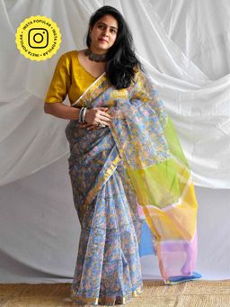 Sundarii - Mrinal Kota Doria Saree with Unstitched Blouse