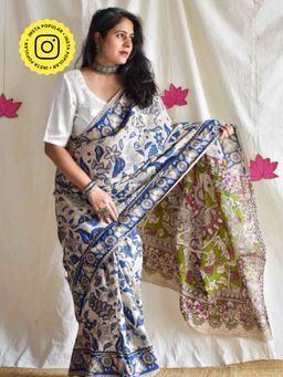 Sundarii - Swaraagini - Kalamkari Printed Saree with Unstitched Blouse