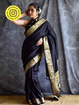 Sundarii - Krishna Chaya Dola Silk Zari Pallu Saree and Unstitched Blouse