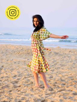 Sundarii - Rang Hand Printed Wrap Dress