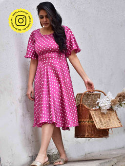 Sundarii - Pink Dor Bandhani Modal Silk Dress