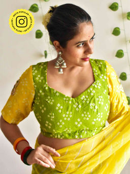 Sundarii - Mithaas Handloom Chanderi Bandhani Stitched Blouse