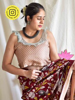 Sundarii - Tanchoi Mulberry Silk Handwoven Stitched Blouse