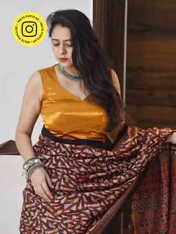Sundarii - Sunehri Shaam - Gold Mashru Silk Stitched Blouse