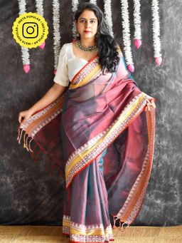 Sundarii - Moon Melt - Jacquard Tissue Saree With Unstitched Blouse