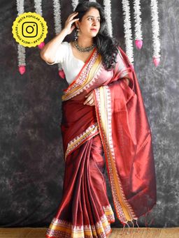 Sundarii - Radiant Star - Jacquard Tissue Saree With Unstitched Blouse