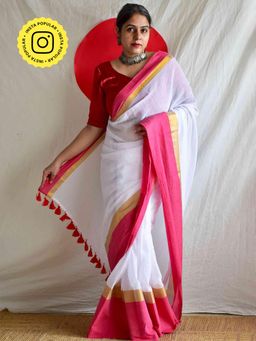Sundarii - Chandralekha - Mul Saree With Unstitched Blouse