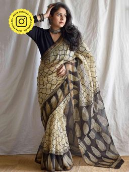 Sundarii - Sundari Rehmat - Dabu Kota Doria Saree with Unstitched Blouse
