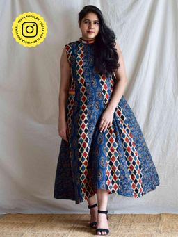Sundarii - Maria Ajrakh Cotton Patchwork Maxi Dress