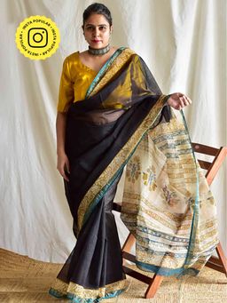 Sundarii - Heeriye Dabu Kota Doria Saree Without Blouse
