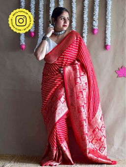 Sundarii - Ud012 - Leheriya Dola Silk Zari Pallu Saree Without Blouse
