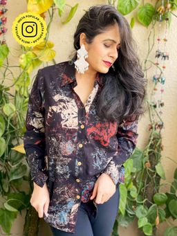 Sundarii - Ajrakh Hand Block Printed Shirt