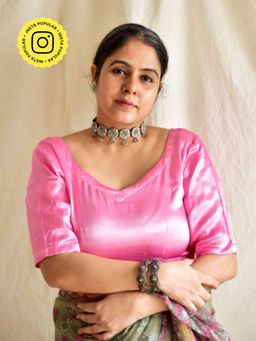 Sundarii - Gulab Mashru Silk Stitched Blouse