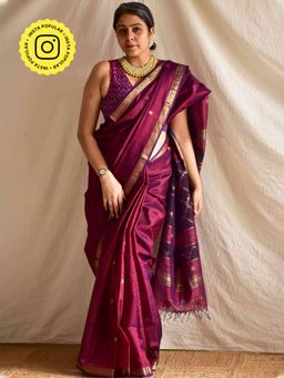 Sundarii - Malabar Maheshwari Handloom Silk Saree without Blouse