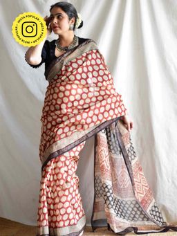 Sundarii - Monroe - Dabu Kota Doria Saree without Blouse