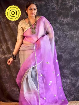 Sundarii - Noorani- Organza Silk Saree without Blouse
