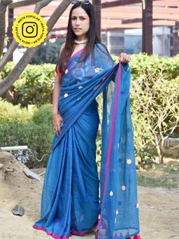 Sundarii - Phool Wari - Mul Cotton Saree without Blouse