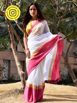 Sundarii - Laali - Mul Cotton Saree without Blouse