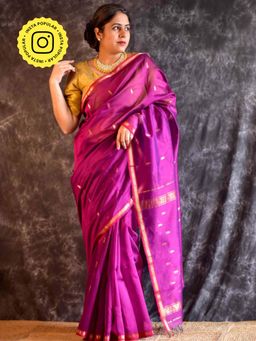 Sundarii - Anaya - Maheshwari Handloom Silk Saree without Blouse
