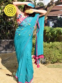 Sundarii - Gulal - Mul Cotton Saree without Blouse