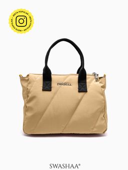 SWASHAA - Plum Beige Nylon Hand Bag