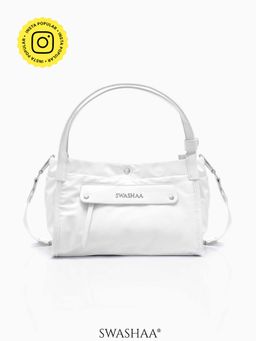 SWASHAA - Laura White Nylon Hand Bag