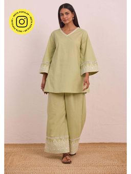 Tara-C-Tara - Green Embroidered Co-Ord Set
