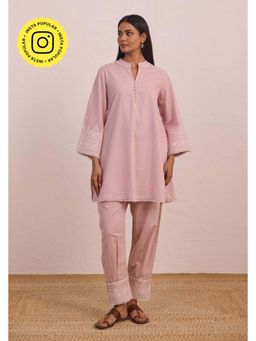Tara-C-Tara - Blush Pink Embroidered Co-Ord Set