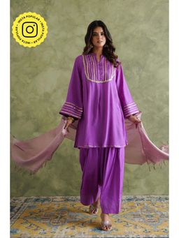 Tara-C-Tara - Purple Farshi Kurta with Pant and Dupatta