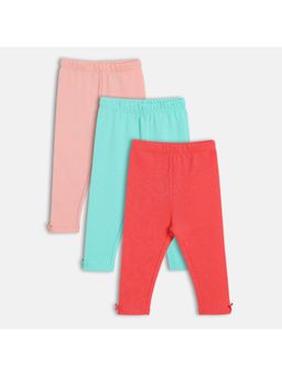 MINI KLUB - Multi Color Knit Solid Leggings (Pack of 3)