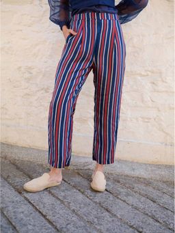AYAKA - Carly Navy Blue Stripes Pant