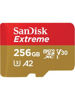 SanDisk - Extreme uSD,160MB/s R, 90MB/s W, U3,V30,A2, 256GB Memory Card for 4K on Smartphone, Action Cams, Drones