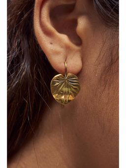 SOUL WORKS - Gold Lotus Leaf Drop Earrings