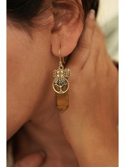 SOUL WORKS - Brown Tiger Eye Drop Earrings