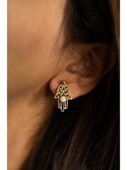 SOUL WORKS - Hamsa Pearl Stud Earrings