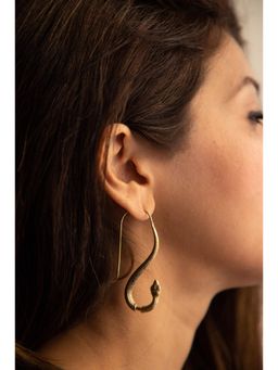 SOUL WORKS - Gold Serpent Drop Earrings