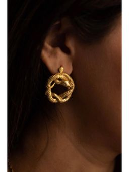SOUL WORKS - Gold Kundalini Coil Drop Earrings