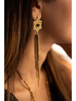 SOUL WORKS - Black Onyx Mandala Detachable Drop Earrings