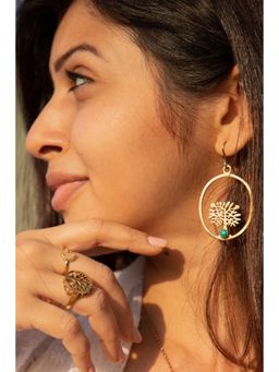 SOUL WORKS - Tree Life Turquoise Stone Drop Earrings
