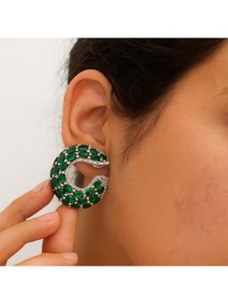 Modarta By Kamakshi - Emerald Green Elegant Stone Stud Earrings