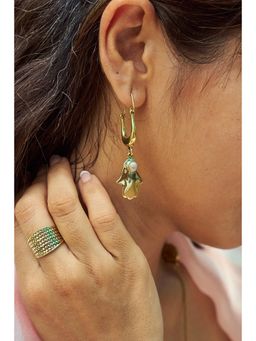 SOUL WORKS - Hamsa Pearl Dangler Earrings