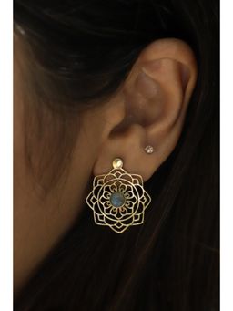 SOUL WORKS - Labradorite Mandala Grey Stone Drop Earrings