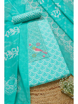 Soch - Blue Women's Ethnic Motifs Unstitched Dress Material