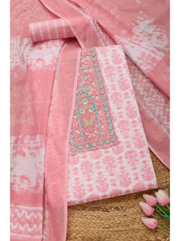 Soch - Pink Women's Ethnic Motifs Unstitched Dress Material