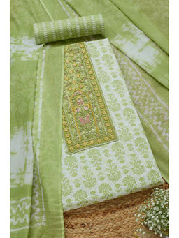 Soch - Green Women's Ethnic Motifs Unstitched Dress Material