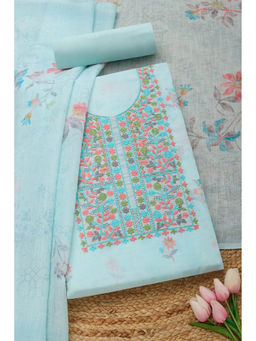 Soch - Blue Women's Ethnic Motifs Unstitched Dress Material