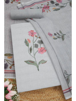 Soch - Grey Women's Ethnic Motifs Unstitched Dress Material