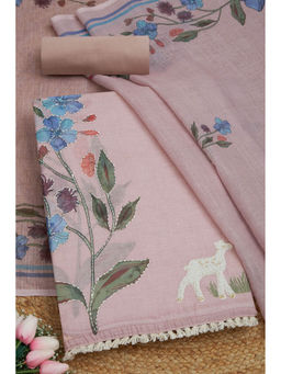 Soch - Pink Women's Ethnic Motifs Unstitched Dress Material