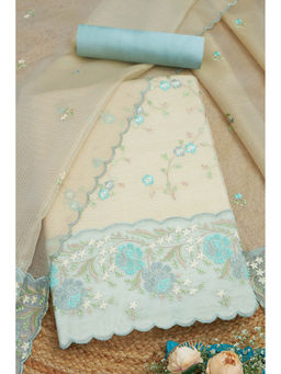 Soch - Blue Women's Ethnic Motifs Unstitched Dress Material